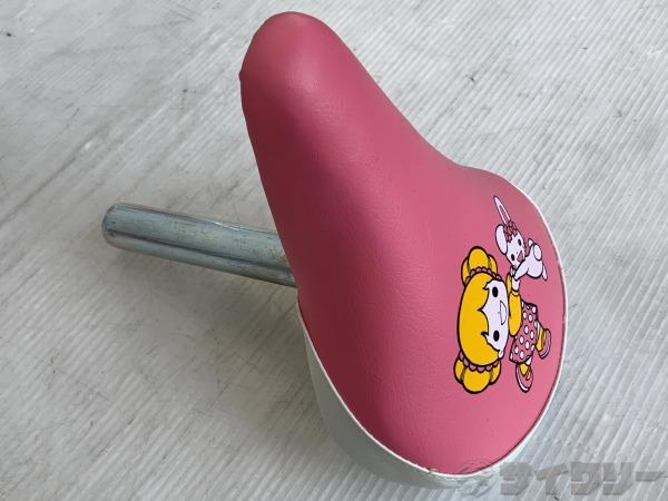 サドル 不明 子ども用サドル ピンク/ホワイト キャラクターロゴ入り - 中古