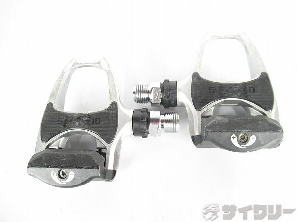 ペダル ビンディングペダル シマノ ビンディングペダル　PD-6610　ULTEGRA　シルバー　SPD-SL対応 - 中古