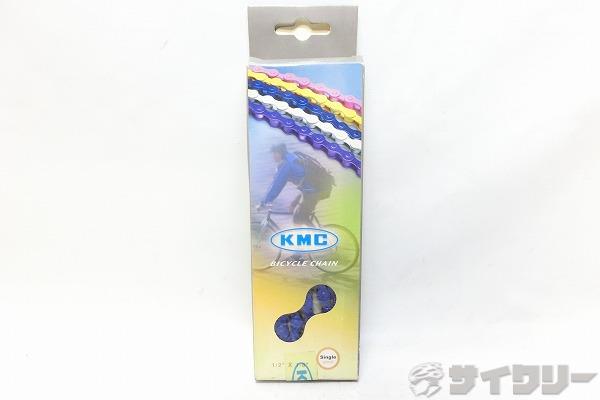 Tire Tube Set - チェーン KMC 厚歯 シングルチェーン 98L ブルー - 中古