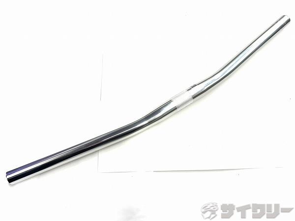 ハンドル フラット/ライザーバー HL ハンドルバー 約560mm(実測）/25.4mm シルバー - 中古