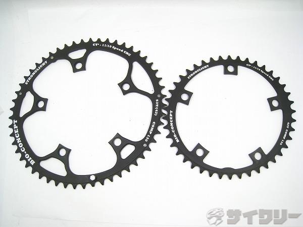 クランク チェーンリング ストロングライト 楕円チェーンリングセット BIO CONCEPT PCD：130mm 53/42T 10/11s - 中古(4.0)