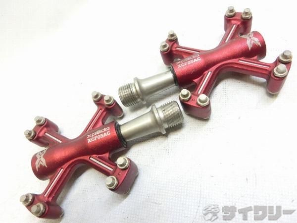 ペダル フラットペダル エクスペド フラットペダル XCF05AC レッド - 中古(4.0)