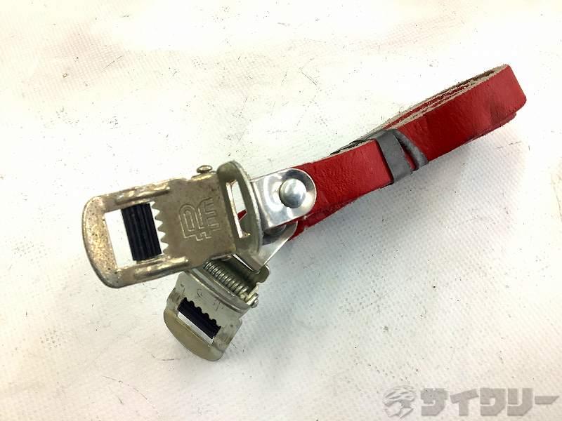 樂天商城 - トゥクリップ/トゥストラップ 不明 レザートゥストラップ　RED - 中古