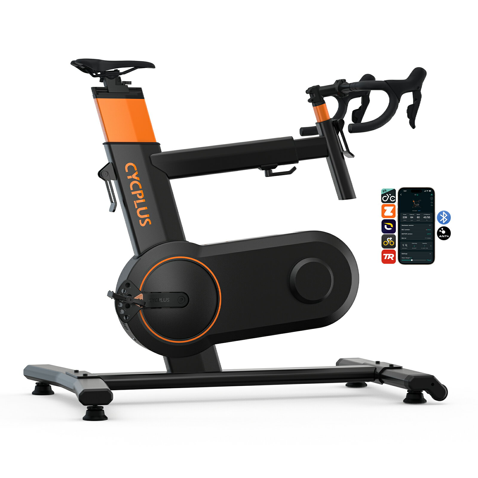インドアスマートバイク T7 スマートトレーナー 室内トレーニング 自転車パワー トレーニング用 B...