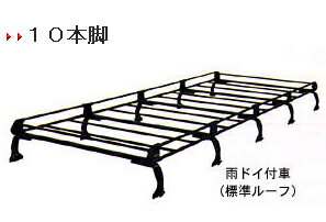 ルーフキャリア　セイコー　タフレックス　Pシリーズ　仕事キャリアの定番モデル　雨ドイ付き車　標準ルーフ　PL25　10本脚