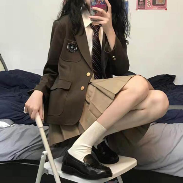 スカート ジャケット 4点セット 女子高生 長袖 シャツ コスプレ ネクタイ コスチューム 学生服 スクール 女子高校生 制服 JK制服 学生制服 セットアップ 制服 レディース 女子 高校生 学園祭 文化祭 衣装 仮装 ブレザー