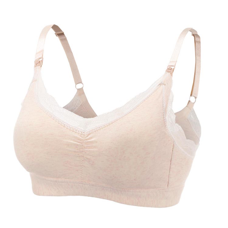 CYOAcyoa SHOPの授乳ブラ マタニティブラ レース ストラップオープン ノンワイヤー 授乳 ブラ 育乳ブラ ストレスフリー 授乳用 産後 ナイトブラ 脇高 マタニティ 下着 インナー 補正 おしゃれ フロントホック かわいい｜アングル2