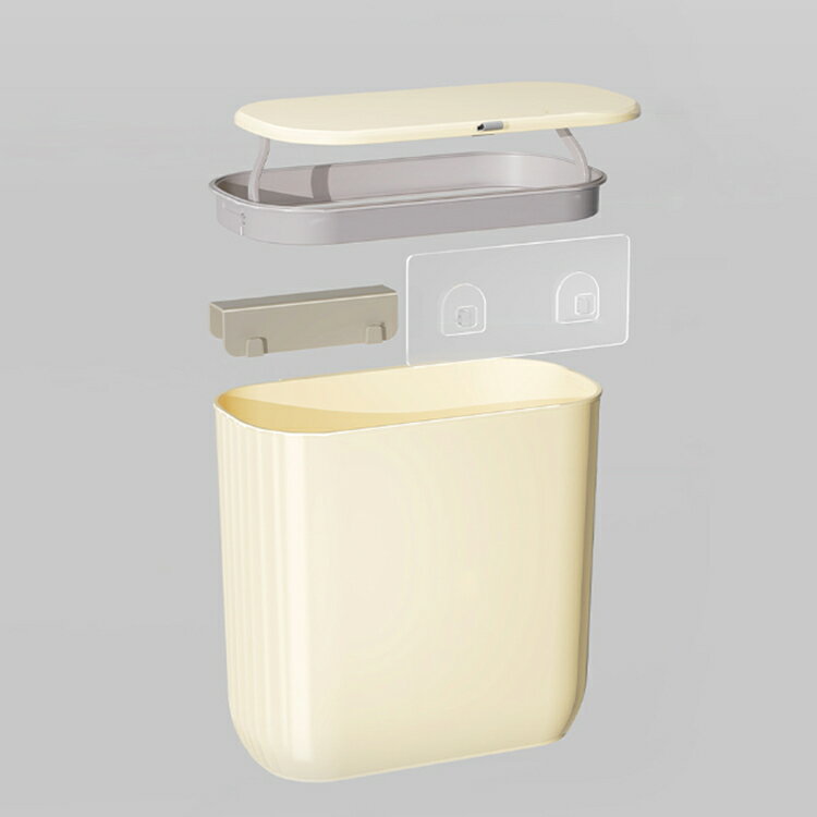 ゴミ箱 壁掛けゴミ箱 ふた付き 8L 分別 スリム スライド式 壁かけ 蓋つき 臭わない 大容量 壁に掛け 多機能 壁掛け式 ぶら下げごみ箱 生ゴミ ダストボックス キッチン トイレ 洗面所 省スペース おしゃれ 室内用 薄型 密閉 [2]