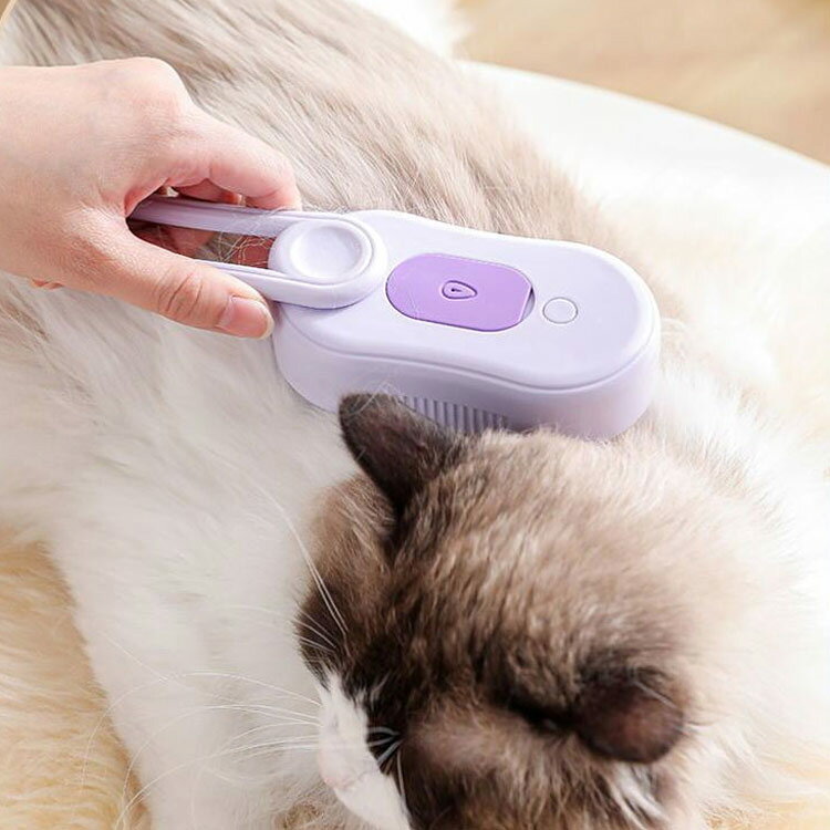 除毛 猫スチームブラシ 猫 3 スチームブラシ マッサージブラシ 犬 猫蒸しブラシ 抜...