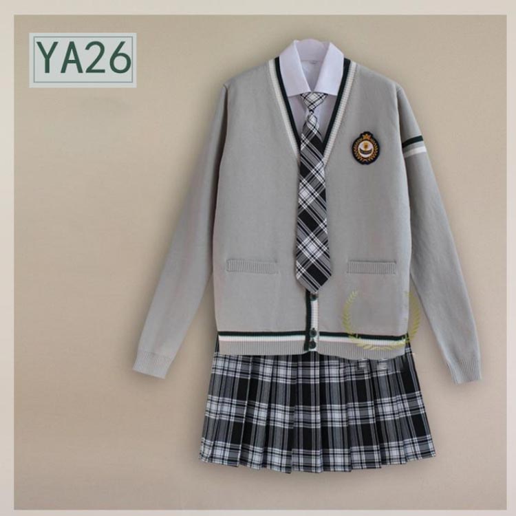 衣装 女子高制服 上下セット 制服セット ジュニア 学生 5点セット JK制服 スカート 女子高校生 制服 リボン 学生服 カーディガン 卒業式 チェック スカート コスプレ コスチューム ネクタイ 仮装 発表会 文化祭 長袖