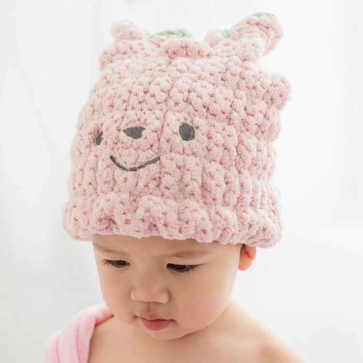 キッズ 子供用 かわいい ヘアキャップ モコモコ 【2枚組】 吸水 速乾 プール タオ...