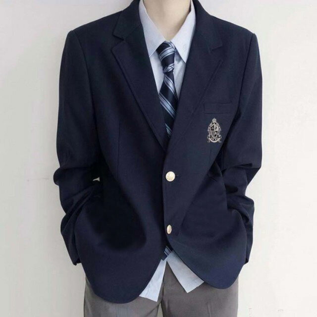 男子高校制服 ブレザー スクールジャケット 無地 2つボタン スーツ コート フォーマル 上着 男子中学生 学生服 大き…