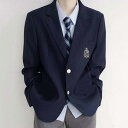 男子高校制服 ブレザー スクールジャケット 無地 2つボタン スーツ コート フォーマル 上着 男子中学生 学生服 大きいサイズ スクール 文化祭 入学式 卒業式 黒 紺 送料無料