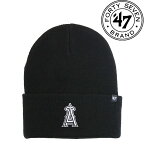 【47Brand】フォーティーセブンブランド ニットキャップ ビーニー 帽子 ニット帽 ANGELS ロサンゼルス エンゼルス HAYMAKER CUFF KNIT BEANIE ブラック 定番