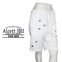 【ALCOTT HILL】アルコットヒル ショートパンツ ショーツ ハーフパンツ 短パン FISH 魚 サーフボード プリント カジュアル 大人 メンズ