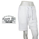 【ALCOTT HILL】アルコットヒル ハーフパンツ ショートパンツ 短パン ワッフル地 サイドライン メッシュ メンズ 大人 メンズ