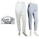 【ALCOTT HILL】アルコットヒル 切り替えスウェットパンツ デニム地 切替 おしゃれ スエット プリント メンズ