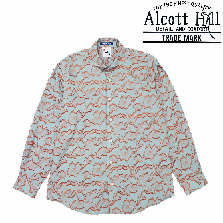 Rakuten - 【ALCOTT HILL】アルコットヒル 長袖シャツ LS SHIRT コットンシャツ フリンジ 花柄 フラワーデザイン 派手 ラグジュアリー 大人 メンズ カジュアル