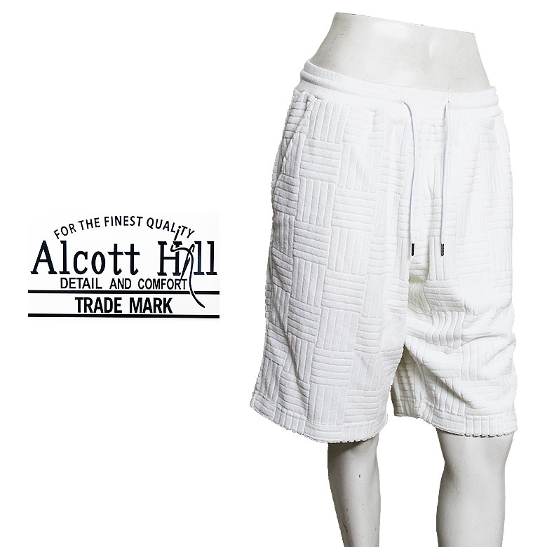 Rakuten - 【ALCOTT HILL】アルコットヒル ショーツ ショートパンツ ハーフパンツ 短パン 半ズボン パイル地 爽やか 涼しい 夏 ビーチ 白 ホワイト 大人 メンズ カジュアル