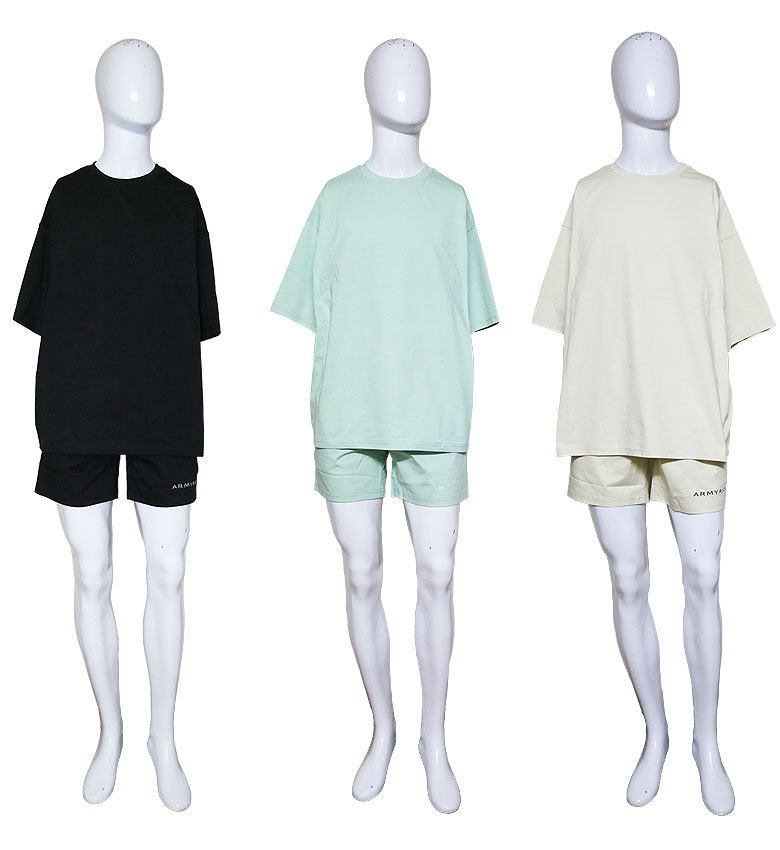 ARMYRICH アーミーリッチ オーバーサイズTシャツセットアップ 半袖 軽量 伸縮性 短パン ショートパンツ 上下セット SETUP メンズ