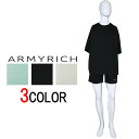 【ARMYRICH】アーミーリッチ オーバーサイズTシャツセットアップ 半袖 軽量 伸縮性 短パン ショートパンツ 上下セット SETUP メンズ
