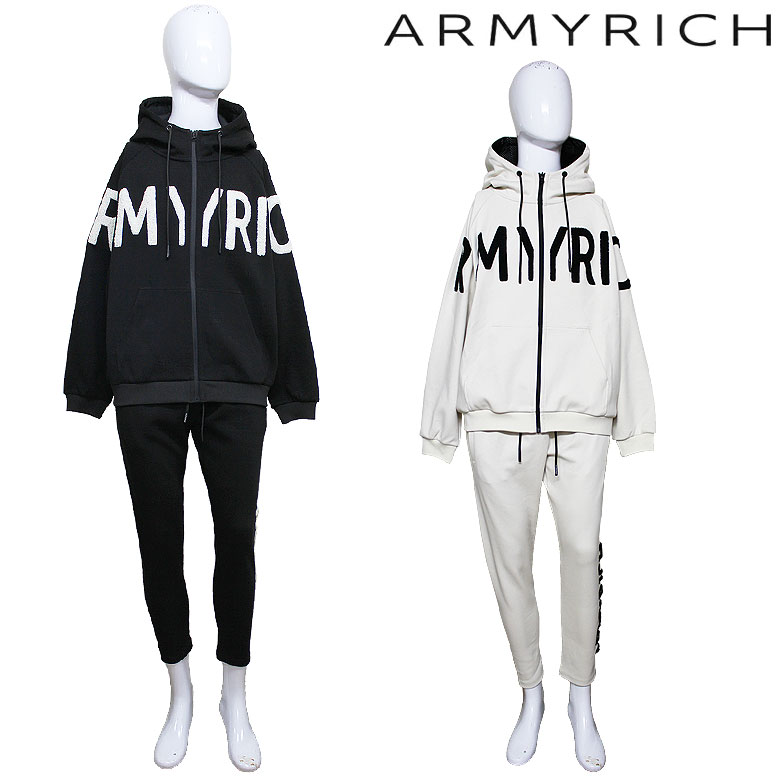 Rakuten - 【ARMYRICH】 アーミーリッチ サガラ刺繍フルジップパーカーセットアップ 鹿の子 ジャージ イージーパンツ オールジャンル スポーツ 上下セット SETUP メンズ