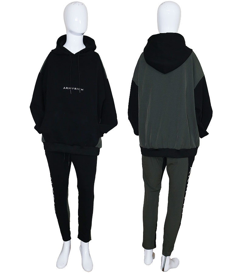 ARMYRICH アーミーリッチ ナイロン切替ボンディングオーバーサイズセットアップ 切り替え ジャージ イージーパンツ オールジャンル GOLF ゴルフ 上下セット SETUP メンズ