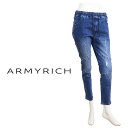 【ARMYRICH】アーミーリッチ ストレッチデニム スキニーパンツ ダメージ加工 ストレスフリー ヴィンテージ風 細身 脚長 カジュアル メンズ