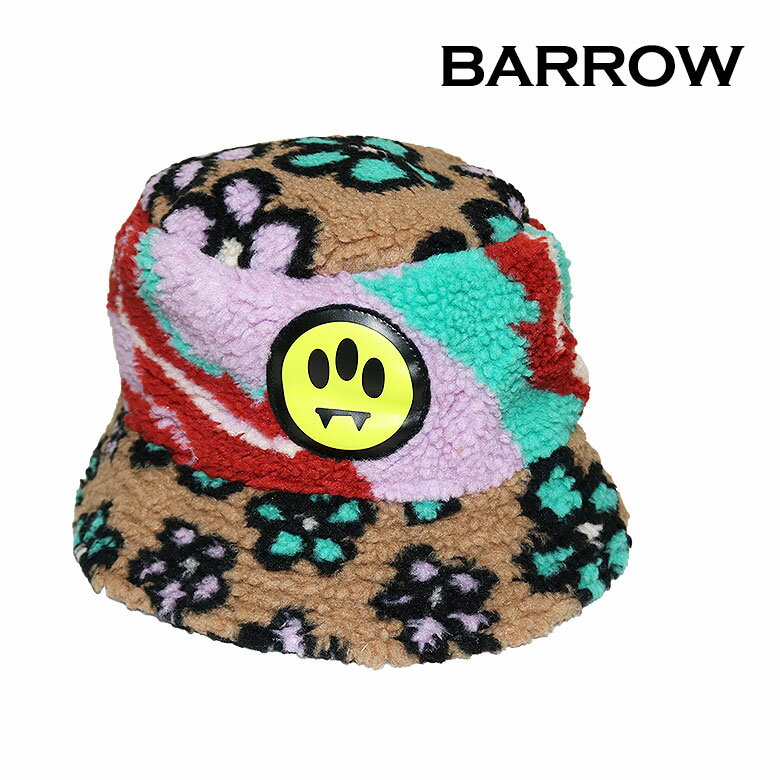 【30%OFF】 【BARROW】バロー バケットハット 帽子 フリース調 ボア グラフィック スマイル カラフル 秋冬 アイコニック