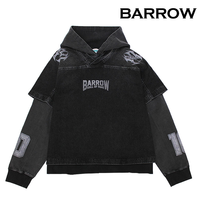 ��20%OFF�� ��BARROW�� �Х��� �ѡ����� �ץ륪���С� �ǥ˥�ա��ǥ� DENIM HOODIE �֥��ɥ������� �����ץ��� ���� �쥤�䡼�� ...