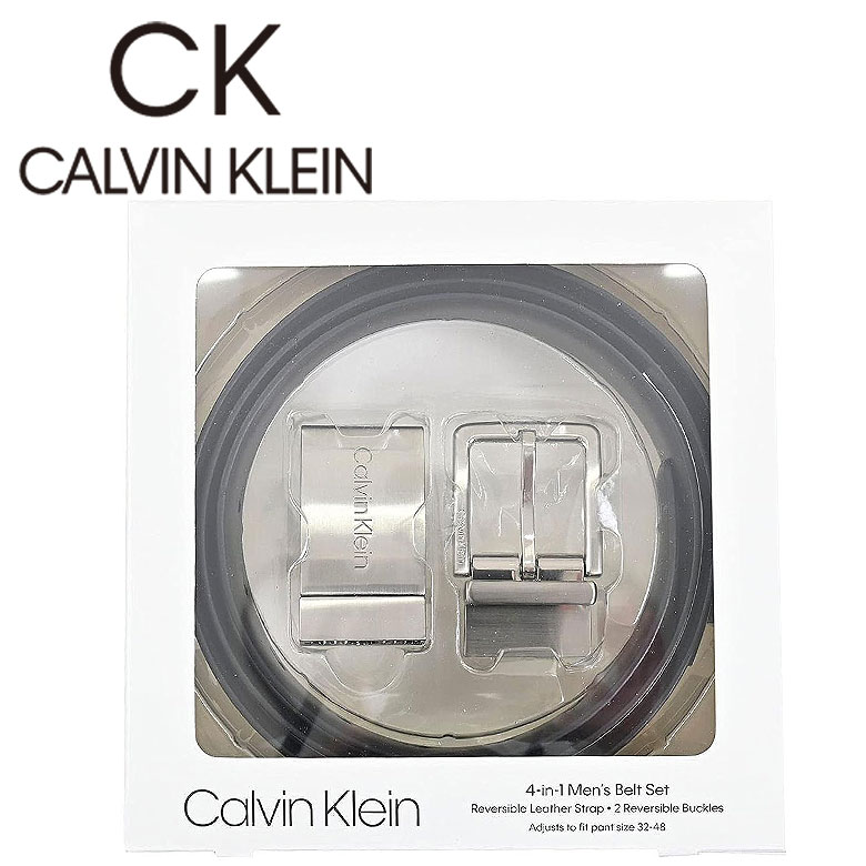 カルバンクライン ベルト（メンズ） 【Calvin klein】カルバン・クライン ベルト メンズ バックル 2個セット 本革 リバーシブル BELT SET フリーサイズ メンズ ユニ