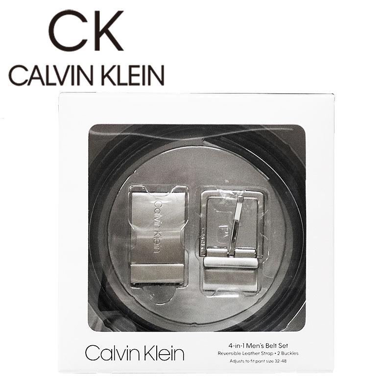 カルバンクライン ベルト（メンズ） 【Calvin klein】カルバン・クライン ベルト メンズ バックル 2個セット 本革 リバーシブル BELT SET フリーサイズ メンズ ユニ 11ck020017