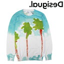 【Desigual】デシグアル ニット セーター KNIT JERS AIKE 水彩画風プリント オールプリント ラウンドネック メンズ カジュアル