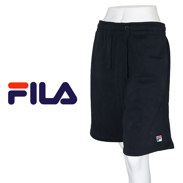 Rakuten - 【FILA】フィラ スウェットショーツ ショートパンツ ハーフパンツ 短パン 半ズボン 裏起毛 厚手 シンプル 黒 ブラック スポーティ ロゴ メンズ lm171ya8