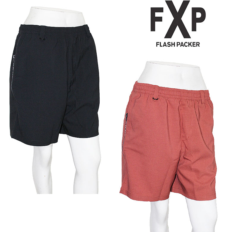 Rakuten - 【FLASH PACKER】フラッシュパッカー イージーショーツ ショートパンツ ハーフパンツ 短パン 半ズボン 薄手 XRHP-EASY SHORTS 黒 ブラック オレンジ 20代 30代 40代 メンズ ストリート