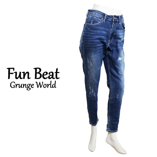 【Fun Beat】デニム ジーンズ ストレッチ ダメージ加工 メンズ カジュアル 【Fun Beat】デニム ジーンズ ストレッチ ダメージ加工 メンズ カジュアル