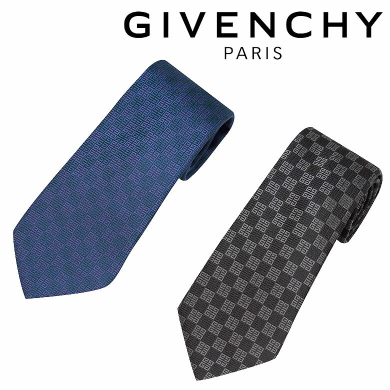 【GIVENCHY】ジバンシィ ジバンシー ネクタイ タイ TIE シルク 光沢感 ジャガード 4Gエンブレム 刺繍 メンズ プレゼント ブランド小物 父の日ギフト