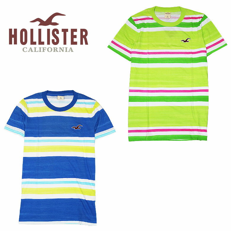 アバクロンビー&フィッチ Tシャツ メンズ 【Hollister】ホリスター Tシャツ 半袖 カットソー ボーダー柄 ロゴ刺繍 T-SHIRT カジュアル メンズ サーファースタイル アバクロ