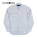 HYDROGEN ハイドロゲン スタープリントライトブルーシャツ ウエスタンシャツ 長袖シャツ スター 総柄