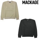 【MACKAGE】マッカージュ スウェットトレーナー スウェットシャツ スエット JULIAN ボンディング加工 同系色ラバーロゴ メンズ クラシック 贅沢