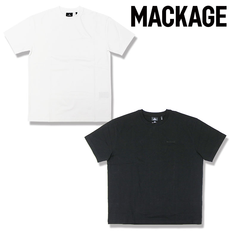Rakuten - 【MACKAGE】マッカージュ Tシャツ 半袖 カットソー TEE-R リラックスフィット ドロップドショルダー 同系色ラバーロゴ メンズ クラシック 贅沢
