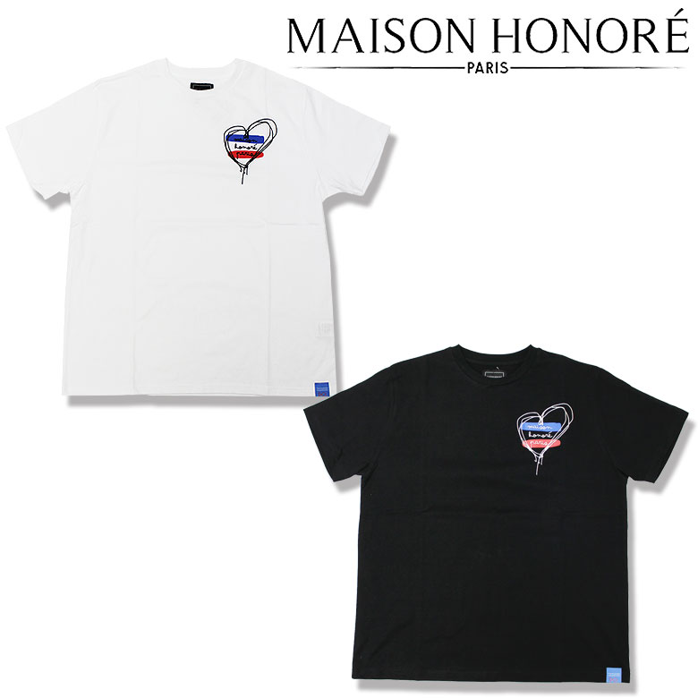 Rakuten - 【MAISON HONORE PARIS】メゾンオノレ Tシャツ 半袖 カットソー noeline T-SHIRT ハートモチーフプリント メンズ ユニ カジュアル