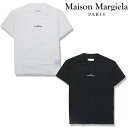 Maison Margiela メゾンマルジェラ Tシャツ 半袖 カットソー 変形ロゴ 遊び心 アイキャッチ 刺繍 上品 ロゴプリント メンズ
