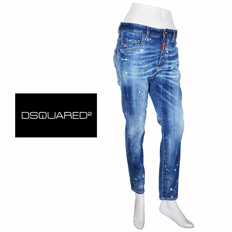 【DSQUARED2】ディースクエアードツー ディーツー D2 SKATER JEAN デニム ジーンズ ペイント加工 立体D2ロゴ メンズ