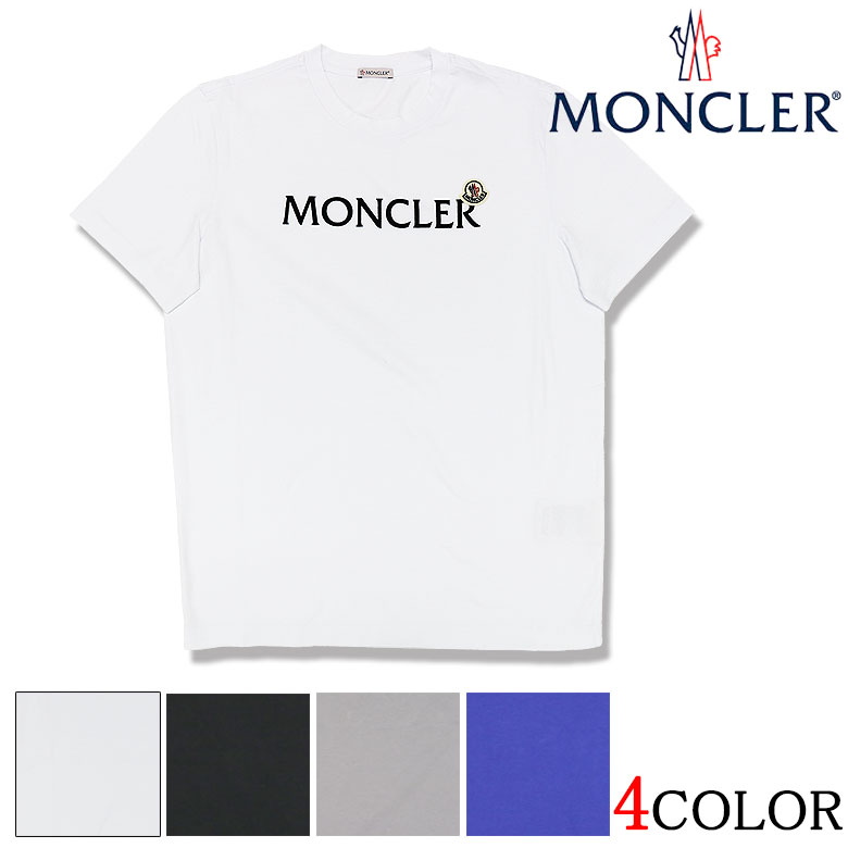 【10%OFF】【MONCLER】モンクレール Tシャツ 半袖 カットソー SS T-SHIRT アイコンラバーロゴパッチ フロッキーロゴプリント メンズ