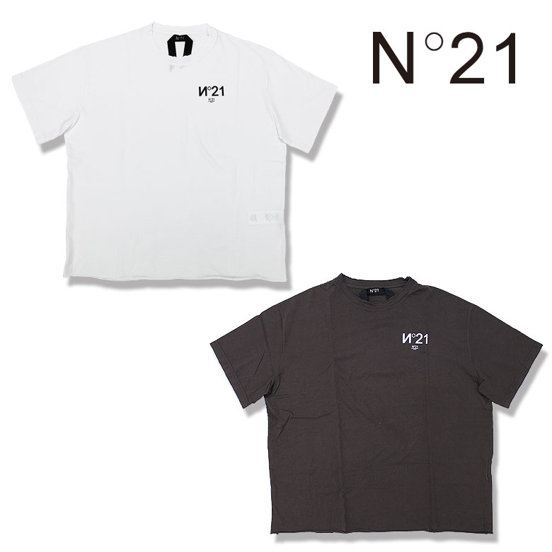 Rakuten - N21 ヌメロ ヴェントゥーノ Tシャツ 半袖 カットソー LOGO PRINT シンプル ロゴプリント 切りっぱなし メンズ ユニセックス