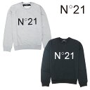 【N21】ヌメロ ヴェントゥーノ スウェット トレーナー 長袖 スエット LOGO PRINT シンプル ロゴプリント メンズ ユニセックス