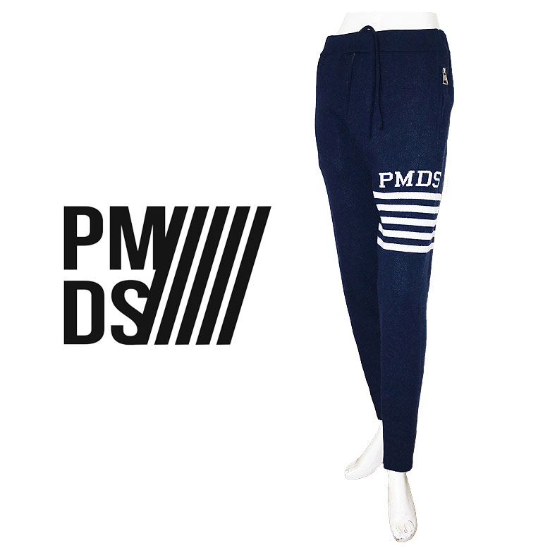 P.M.D.S. ピーエムディーエス イージーパンツ ニットパンツ CAIRO ロゴストライプ ボーダー ドローコード メンズ セットアップ可 f25pma51...