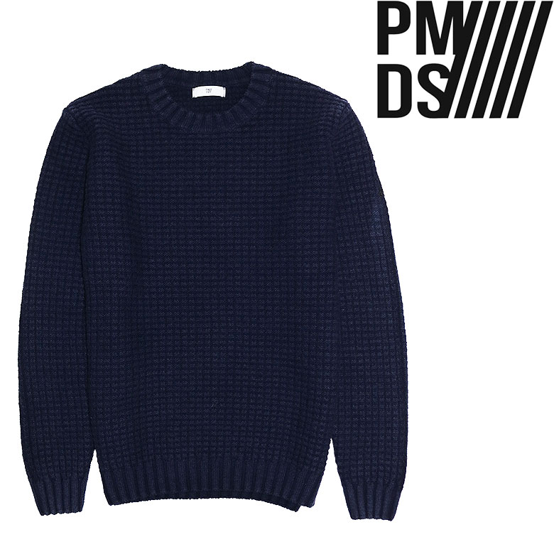 P.M.D.S. ピーエムディーエス ニット セーター プルオーバー JAMAL 秋冬 ワッフル編み 長袖 メンズ カジュアル f25mga423 pmds