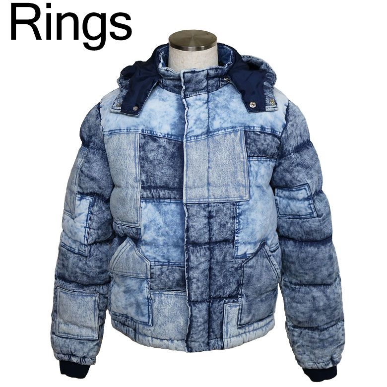 Rakuten - 【Rings】リングス 中綿ジャケット アウター フード脱着式 シンプル 防寒性 スタイリッシュ つぎはぎ